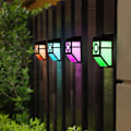 Pikkukuva 3 / 5: Aurinkovalot, LED-ulkoaitapostin valot, 2 väriä vaihtavaa lämpimän valkoista RGB-valotilaa terassille, portaisiin, pihalle, 4 kpl