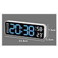 Miniatyrbild 5 av 5: Stor Digital Väggklocka Temperatur och Luftfuktighet Vecka Display Elektronisk LED Bord Väckarklocka 12/24H Orange