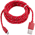 Miniatyrbild 1 av 5: Universell USB Mini / 10FT Mini Nylon Net Armor Datakabel för Galaxy S6 Röd