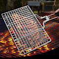 Miniatyrbillede 3 af 4: BBQ Mesh Grill Net af Rustfrit Stål Grill Net Liners Stativ Grill Grill til Camping BBQ Udendørs Picnic Køkken - Lille-DENUOTOP