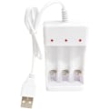 Miniatyrbillede 1 af 5: 5. 7. Batteri Universal Hvid En Tre Slots USB Interface Konstant Lys Lader