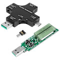 Miniatyrbild 3 av 5: USB C-testare, 2 i 1 USB-testare Typ C Färgskärm IPS Digital Multimeter, Spänning, , , Temperatur, med Laddare