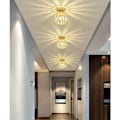 Miniatyrbillede 2 af 5: Moderne Krystal Loftlampe E27 LED Mini Krystal Lysekrone Loftlampe til Køkken Spisestue Soveværelse Gang Indgang (guld)