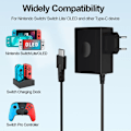 Miniatyrbild 2 av 5: Portabla biltillbehör, Switch-laddare för Nintendo Switch/Switch OLED/Switch Lite, 15V 2.6a nätadapter snabbladdning