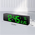 Miniatyrbilde 5 av 5: Digitalt veggklokke, Stor LED-sifferdisplay, Dobbel alarmklokke, Automatisk dimming, 12/24-timers format, Lydløs veggklokke for soverom Grønn