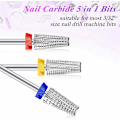 Miniatyrbild 5 av 5: 3 st Tungsten Carbide 5 i 1 Multifunktionell Nagelborr Bits Konisk Inställning Karbid Nagelborr Bits Användning för Vänster Händer
