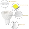 Miniatyrbilde 2 av 4: COB LED-pære GU10 Kald Hvit Farge 6000K, 5W 38° Strålevinkel, Halogen 45W Ekvivalent 450lm Ikke-dimbar, Tradisjonell Spotlight Lampe for Tak og Skinnesystem