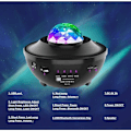 Miniatyrbillede 5 af 5: LED Stjernehimmel Projektor Ocean Bølge Projektor med Fjernbetjening / Bluetooth 5.0 / 360 ° Rotation / 3 Lysstyrke Niveauer Bedste Gaver til Jul Ea
