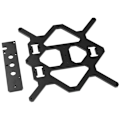 Miniatyrbillede 2 af 5: 1 Sæt Sort Aluminiumsprofil Y Vogn Z Ekstrudering Bundplade med 3 U-Bolte til 3D Printer