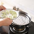 Miniatyrbilde 5 av 5: Rustfritt stål koketilbehør for dampstativbrett som beskytter dampkokeren mot høye temperaturer (M-24 cm)