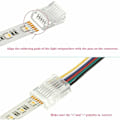 Miniatyrbillede 3 af 4: 5 x 6-polet 12mm LED-stribe til RGB CCT-trådforbindelse Trådløs loddefri adapterterminalforlængerforbindelse til flerfarvede LED-striber 12V 24V