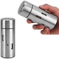 Miniatyrbilde 2 av 5: 3 stk salt- og pepperbøsser, krydderbøsse i rustfritt stål, sikt for salt, sukker, pepper, krydder