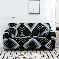 Miniatyrbillede 2 af 5: 1 stk. Trykt Stræk Sofa Betræk Elastisk Polyester Spandex Sofa Betræk, Universal Pasform Sofa Slipcover til Sofa Møbelbeskytter (1 Sæders, D