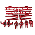 Pikkukuva 1 / 5: Metal Upgrade Accessory Set for 104009 12402-A RC Car Parts, Steering Block, Hub Bracket, Red