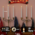 Miniatyrbild 5 av 5: 4 st fjärrkontrollerade flamlösa ljusstakar, batteridrivna timer LED-ljus för Halloween, bröllopsdekoration vit