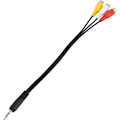 Pikkukuva 4 / 5: 3,5 mm urosähköliitin 3 Audio Video AV -kaapeliin 22 cm