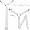Miniatyrbilde 3 av 5: Elastisk Strammer for Sengetrekk, Justerbar 6-veis Strammeklips for Sengetrekk, Sengetrekk Klips, Justerbar Holdestropp for Alle Runde og Firkantede Madrasser (Hvit)