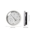 Miniatyrbild 2 av 4: 3 i 1 analog väderstation i rostfritt stål Ø132mm - Barometer, termometer, hygrometer