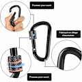 Miniatyrbillede 1 af 5: 10 stk. Klatrekarabiner Aluminium Karabiner med Skruelåg, Velegnet til Vandreture, Cykling, Reb, Fiskeri, Camping, Telte og Nøglering, Sort 3 x 1.