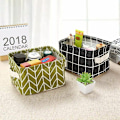 Miniatyrbillede 3 af 5: Sammenklappelig opbevaringsboks i linnedstof til skrivebord, sæt med 4 sammenklappelige firkantede opbevaringskurve til hylder og legetøj, Sunny