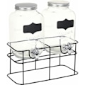 Miniatyrbillede 2 af 5: 2 stk Drikkeautomater med Holder 2 x 4 L Glas vidaXL