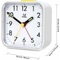 Miniatyrbild 3 av 5: Tyst Analog Väckarklocka Liten Reseväckarklocka Tickfri Tyst Bordsklocka med Nattlampa Snooze-funktion Batteridriven Väckarklocka