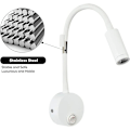 Miniatyrbilde 2 av 5: 2 stk LED Leselys Veggmontert Aluminium Sølvfarge, Skrivebordslampe Varmt Hvitt Lys Øyevern Design, Sengelampe med Bryter