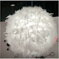 Miniatyrbilde 4 av 5: Fjærpendel, Moderne Pendellampe Hvit Fjærskjerm Pendel E27 Belysning Taklampe for Stue, Spisestue, Soverom