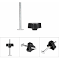Pikkukuva 3 / 5: 8 mm:n Metalliset Nopeavaikutteiset Kiinnitysklemmit T-Uraan T-Raiteille DIY Puutyöstötyökalu (Vain T-Ruuvi ja Muovinen Nuppi)