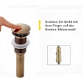 Miniatyrbillede 2 af 5: Retro Pop-up Stop Proppe til Vask - Klik-klak Aftapning uden Overløb i Bronzeret Messing Universal Vask Aftapningsventil Bassin Siphon uden Overløbshul Po