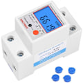 Miniatyrbild 5 av 5: Multifunktionell enfasig elektronisk mätare Bakgrundsbelyst LCD-display DIN 5-skena 80A 230V Mått: 7.83.56.5cm