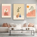 Miniatyrbilde 5 av 5: Minimalistiske linje-veggkunsttrykk Moderne estetisk kunstplakater Abstrakt boho kvinneansiktslandskap Geometrisk tegning Veggkunst Rammeløs, 2025 CM