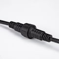 Miniatyrbillede 4 af 5: Sort udendørs lyskæde med 20 E27 fatninger, rund kabel, lyskædeforlænger, lyskædeforbindelseskabel, længde 10m.