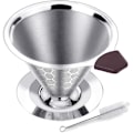 Miniatyrbillede 1 af 5: Genbrugelig Papirløs Kaffefilter Dripper i Rustfrit Stål