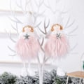 Miniatyrbillede 5 af 5: Juleophæng, 2 stk., plys engel vedhæng, skytsengel, juletræspynt, juletræspynt til julepynt. (P