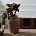 Miniatyrbild 3 av 5: Rattanflätad vas konstvas mode bordsdekoration växter blomkruka trendig blomkruka för heminredning