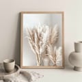Miniatyrbilde 5 av 5: 3 stk Beige Grass Sunset Palm Tree Canvas Maleri Nordiske Plakater og Veggbilder for Dekor