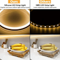 Miniatyrbillede 3 af 5: Lamomo 5M LED-lysstribe, varm hvid dæmpbar LED-lysstribe, 12V silikone IP67 vandtæt 3000K klippebar fleksibel neonlys til soveværelse, køkken