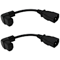 Pikkukuva 1 / 5: 2 kpl 18 cm IEC 320 90 asteen C13 3-napainen naar C14 uros PDU virtajohdon jatkojohto