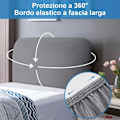 Miniatyrbilde 3 av 5: Hodegavltrekk for dobbeltseng, hodegavl, elastisk trekk, støvtett, vaskbart, lysegrå 120-140 cm - RWKitchen and Home›Møbler og dekorasjon›F