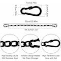 Miniatyrbilde 3 av 5: Kjede med to karabiner, 66 cm stolutvidelseskjede for 250 kg, svingkjede for hengekøyoppheng, sandsekkjede for innendørs, utendørs-
