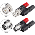Miniatyrbillede 4 af 5: BNC Han-stik til Dobbelt 4mm Bananstik Adapter Audio Stik Audio Connector 2 stk