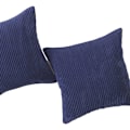 Miniatyrbild 1 av 5: Ryggstödspåslakan 2-pack Dekorativa Randiga Corduroy Rektangulära Kuddfodral Avlånga Kuddfodral för Soffa - 20 x 20 tum Marinblå