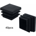 Miniatyrbilde 2 av 5: 40 stk firkantede endehetter for møbler Plast firkantede rørplugger 20mm x 20mm Rørplugger Antisklimatte Svart Rektangulær endehette Rørdeksel Sett inn P