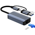 Pikkukuva 5 / 5: USB 3.0 Gigabit Ethernet -sovitin USB C RJ45 Verkkokortti Verkon jatkojohto Jakaja