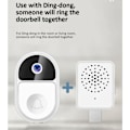 Miniatyrbild 2 av 5: Smart Video Dörrklocka 1080P WiFi Kamera Tvåvägs Video Intercom Trådlös Utomhus Dörrklocka Smart Life APP Säkerhetsskydd, Vit