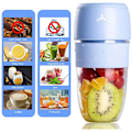 Miniatyrbilde 1 av 4: Bærbar Blender, Personlig Blender for Shakes, Enkelt Serverings Juicekopp, Mini Fruktjuicer, Hjemmekjøkken, Blå