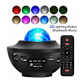 Miniatyrbilde 2 av 5: LED Stjernehimmel-projektor Stjerne Galaxy-projektorlys 21 lysmoduser 360° roterbar havbølger Bluetooth-høyttalerboks Timer nattlys Gave til B