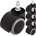 Pikkukuva 1 / 5: Pyörivät pyörät nylonista ja harmaasta PVC:stä ilman jarrua 50 mm M10 5 kpl