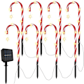 Miniatyrbilde 2 av 4: Julepynt - 8 Solcelledrevne Pepperkake-lys, 8 Moduser, Pepperkake-stimerker, Dekorative LED-hagelys -DENUOTOP